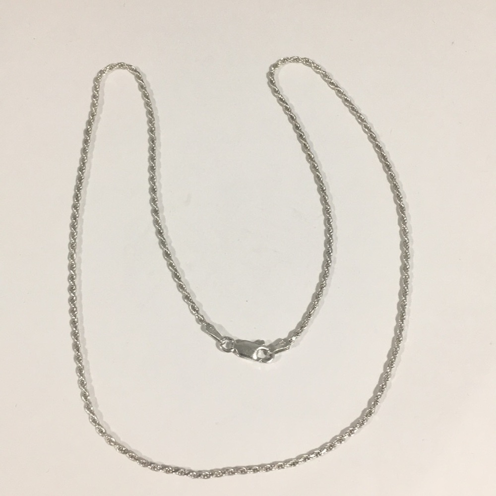 Sterling Silver Rope Necklace Chain 18"